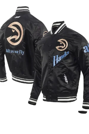 Men's Atlanta Hawks Pro Standard Black 2024/25 City Edition Satin Full-Snap Jacket