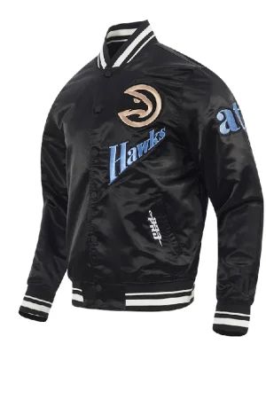 Men's Atlanta Hawks Pro Standard Black 2024/25 City Edition Satin Full-Snap Jacket