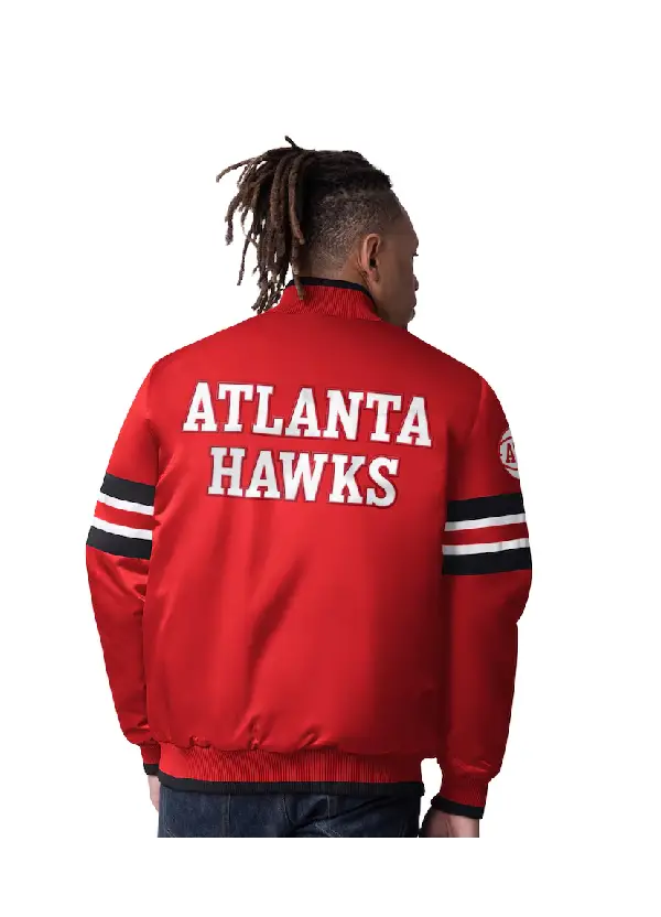 Men's Atlanta Hawks Fanatics Red/Black Anorak Windbreaker Half-Zip Hoodie Jacket 2 Men's Hawks Starter Red Scout I Full-Snap Varsity Jacket