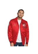 Men's Atlanta Hawks Tommy Jeans Red Jacob Chain Stitch Applique Full-Snap Varsity Jacket
