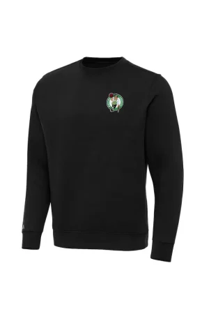 Men's Boston Celtics Antigua Black Big & Tall Victory Crew Neck Pullover Sweatshirt