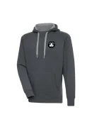 Men's Boston Celtics Antigua Charcoal Metallic Logo Victory Raglan Pullover Hoodie