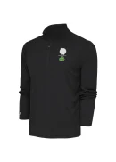 Men's Boston Celtics Antigua Charcoal Shamrock Tribute Quarter-Zip Pullover Top