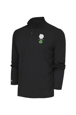 Men's Boston Celtics Antigua Charcoal Shamrock Tribute Quarter-Zip Pullover Top