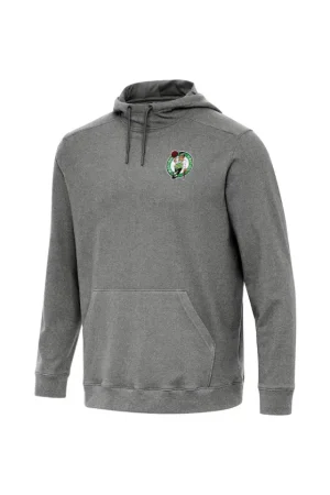 Men's Boston Celtics Antigua Heather Black Cloud Pullover Hoodie