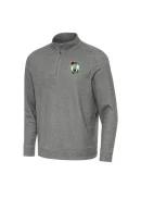 Men's Boston Celtics Antigua Heather Black Subtle Quarter-Zip Sweatshirt