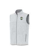 Men's Boston Celtics Antigua Heather Gray Fortune Full-Zip Vest