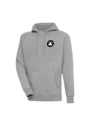 Men's Boston Celtics Antigua Heather Gray Metallic Logo Victory Raglan Pullover Hoodie