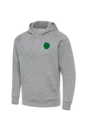 Men's Boston Celtics Antigua Heather Gray St. Patrick's Day Victory Raglan Pullover Hoodie