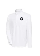 Men's Boston Celtics Antigua White Metallic Logo Tribute Quarter-Zip Top