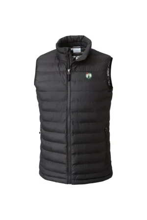 Men's Boston Celtics Columbia Black Powder Lite Omni-Heat Reflective Full-Zip Vest