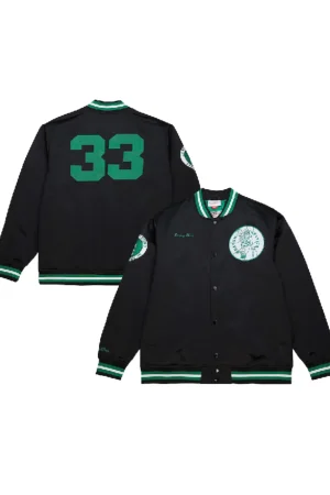 Men's Celtics Larry Bird Legends Satin Snap Jacket