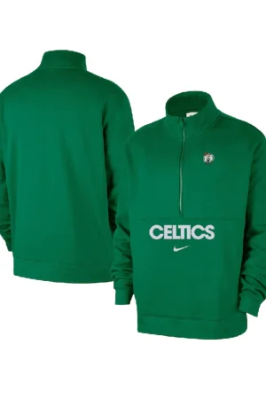 Men's Celtics Nike Green Courtside Half-Zip Pullover