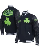 Men's Boston Celtics Pro Standard Black 2024/25 City Edition Wool Varsity Full-Zip Jacket