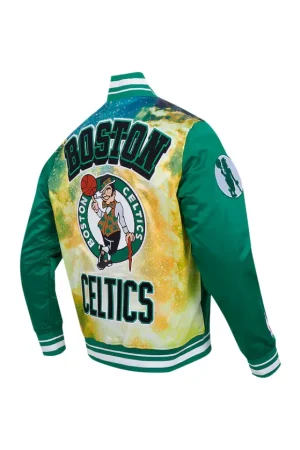 Unisex Boston Celtics Mitchell & Ness Kelly Green Hardwood Classics Split 3 Pullover Sweatshirt