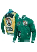 Men's Boston Celtics Pro Standard Kelly Green Sublimated Satin Full-Snap Jacket