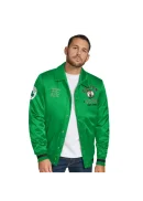 Men's Boston Celtics Tommy Jeans Kelly Green Jacob Chain Stitch Applique Full-Snap Varsity Jacket