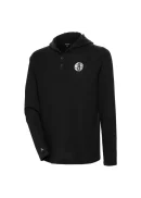 Men's Brooklyn Nets Antigua Black Strong Hold Long Sleeve Henley Hoodie T-Shirt
