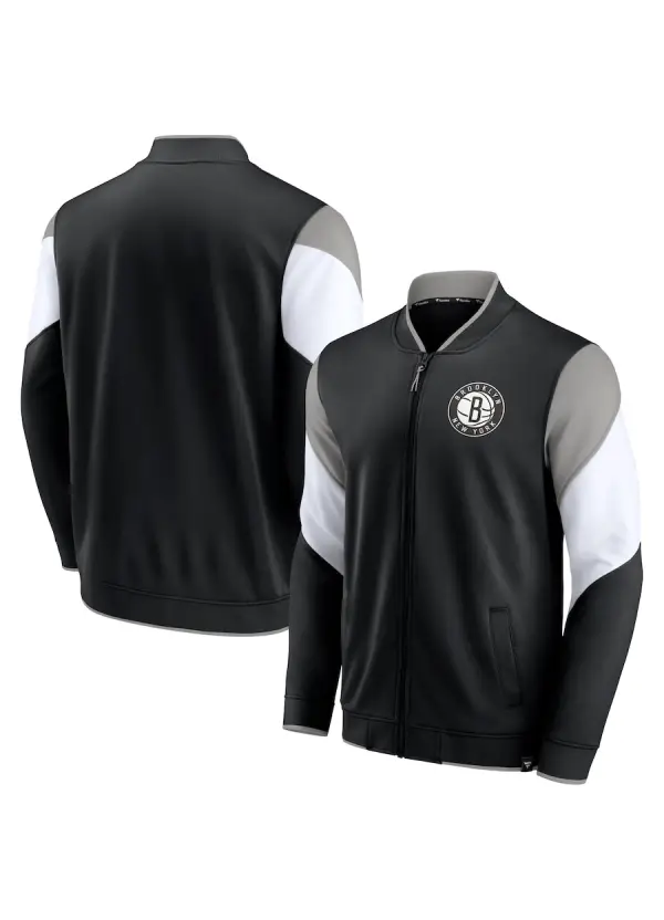 Men's Brooklyn Nets Nike Black 2023/24 Authentic Showtime Full-Zip Hoodie 1 Men's Nets Fanatics Black/Gray Full-Zip Jacket