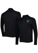 Men's Brooklyn Nets Levelwear Black Nano Engineered Knit Fabric Quarter-Zip Jacket
