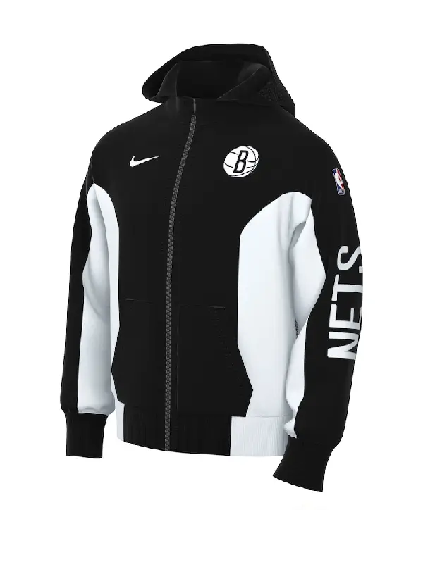 Men's Brooklyn Nets Nike Black 2023/24 Authentic Showtime Full-Zip Hoodie 4 Men's Nets Nike 2023/24 Showtime Full-Zip Hoodie