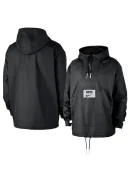 Men's Brooklyn Nets Nike Black Courtside Premium Club Anorak Quarter-Zip Hoodie Jacket
