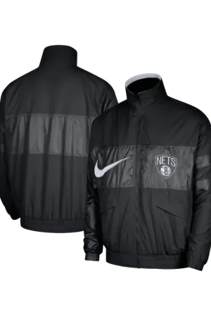 Men's Brooklyn Nets Nike Black Courtside Versus Capsule Full-Zip Jacket