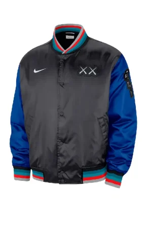 Men's Brooklyn Nets Nike Charcoal 2023/24 City Edition Courtside Premier Full-Snap Bomber Jacket