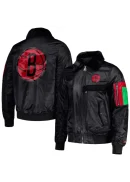 Men's Brooklyn Nets Starter x Ty Mopkins Black Black History Month Satin Full-Zip Jacket