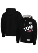 Men's Brooklyn Nets Tommy Jeans Black Bernard Half-Zip Hoodie