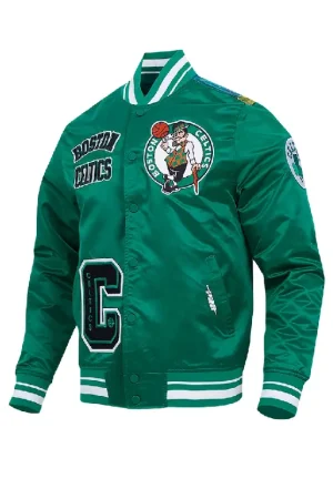 Men's Boston Celtics Pro Standard Kelly Green Sublimated Satin Full-Snap Jacket