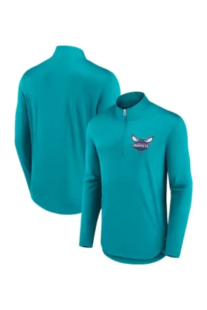Men's Hornets Aqua Lightweight Quarter-Zip Pullover