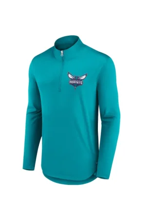 Men's Charlotte Hornets Fanatics Aqua Lightweight Quarter-Zip Pullover