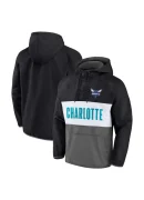 Men's Hornets Black Throwback Wordmark Snap Jacket