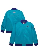 Men's Charlotte Hornets Mitchell & Ness Teal Hardwood Classics Team OG 3.0 Satin Jacket