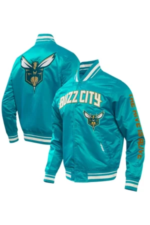 Men's Charlotte Hornets Pro Standard Teal 2023/24 City Edition Satin Full-Snap Jacket