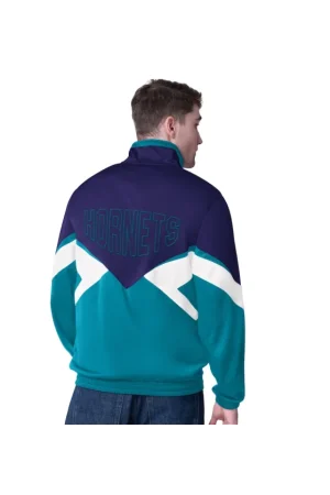 Men's Charlotte Hornets Starter Purple Rush Applique Full-Zip Track Jacket