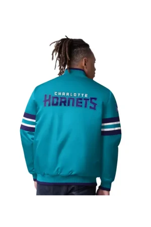 Men's Charlotte Hornets Starter Teal Scout Varsity Satin Full-Snap Jacket