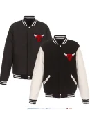 Men's Bulls Reversible Fleece & Faux Leather Jacket
