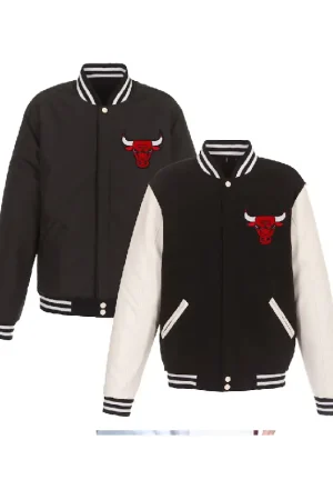 Men's Bulls Reversible Fleece & Faux Leather Jacket