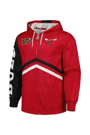 Men's Chicago Bulls Mitchell & Ness Red Undeniable Full-Zip Windbreaker Jacket