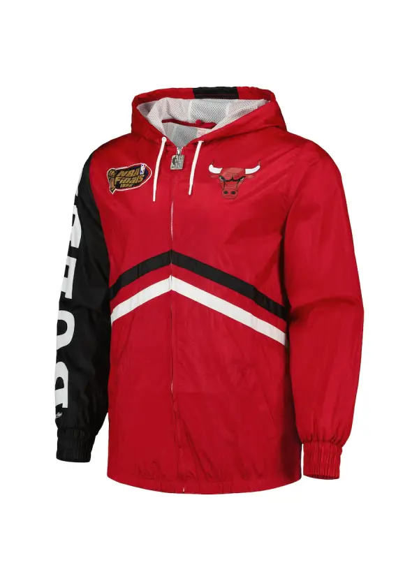 Men's Chicago Bulls Mitchell & Ness Red Undeniable Full-Zip Windbreaker Jacket 2 Men's Bulls Red Undeniable Full-Zip Windbreaker