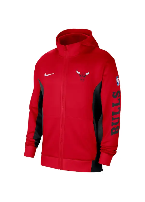 Men's Chicago Bulls Nike Red 2023/24 Authentic Showtime Full-Zip Hoodie 2 Men's Bulls Nike 2023/24 Showtime Full-Zip Hoodie