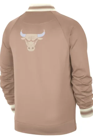 Men's Chicago Bulls Nike Tan 2024/25 City Edition Authentic Showtime Performance Full-Zip Jacket