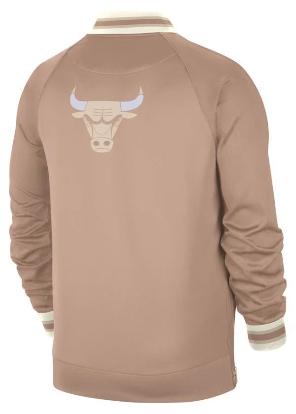 Men's Chicago Bulls Nike Tan 2024/25 City Edition Authentic Showtime Performance Full-Zip Jacket 2 Men’s Chicago Bulls Nike Tan1