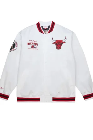 Men's Chicago Bulls Scottie Pippen Mitchell & Ness White NBA Legends Full-Snap Satin Jacket
