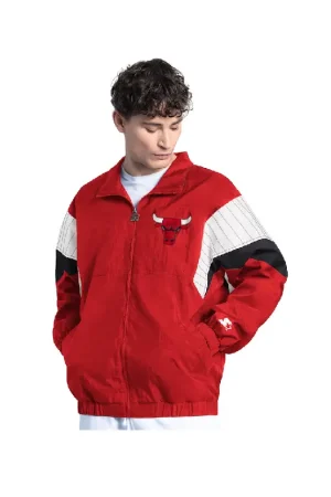Men's Bulls Starter Red Yard Line Full-Zip Jacket