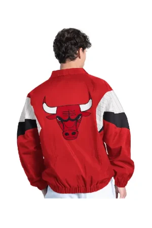 Men's Chicago Bulls Starter Red Yard Line Full-Zip Jacket