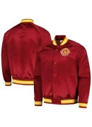 Men's Cavs Wine Throwback Wordmark Snap Jacket