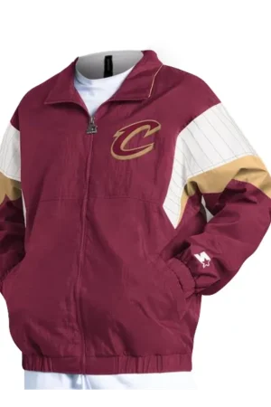 Men's Cleveland Cavaliers Starter Wine Yard Line Full-Zip Jacket